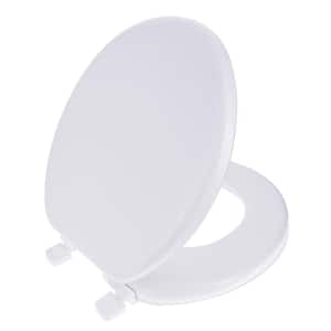 Round Soft Cushion Closed Front Toilet Seat in White