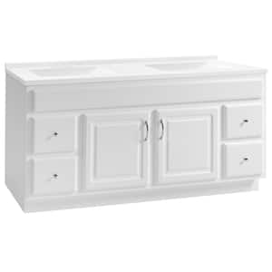 Concord 61 in. Bathroom Vanity with Cultured Marble Vanity Top - Fully Assembled Bathroom Vanity with Sink, White