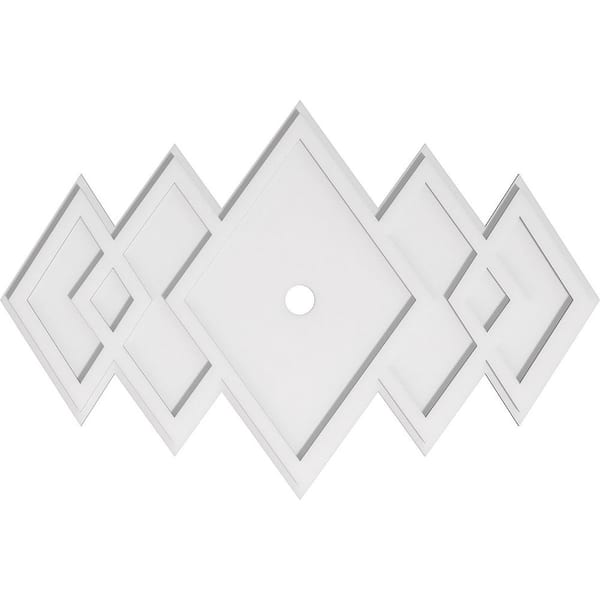 Ekena Millwork 40 in. W x 26-5/8 in. H x 2 in. ID x 1 in. P Zoe Architectural Grade PVC Contemporary Ceiling Medallion