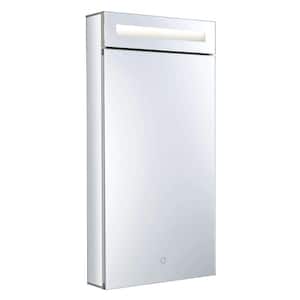 15 in. x 30 in. Recessed or Surface Mount Medicine Cabinet in Stainless Steel with LED Lighting Right Hinge
