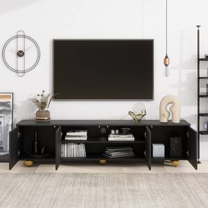 70.9 in. White and Brown 3 Piece TV Stand set with 2 End Tables with Drawers Fits TV's up to 80 in.