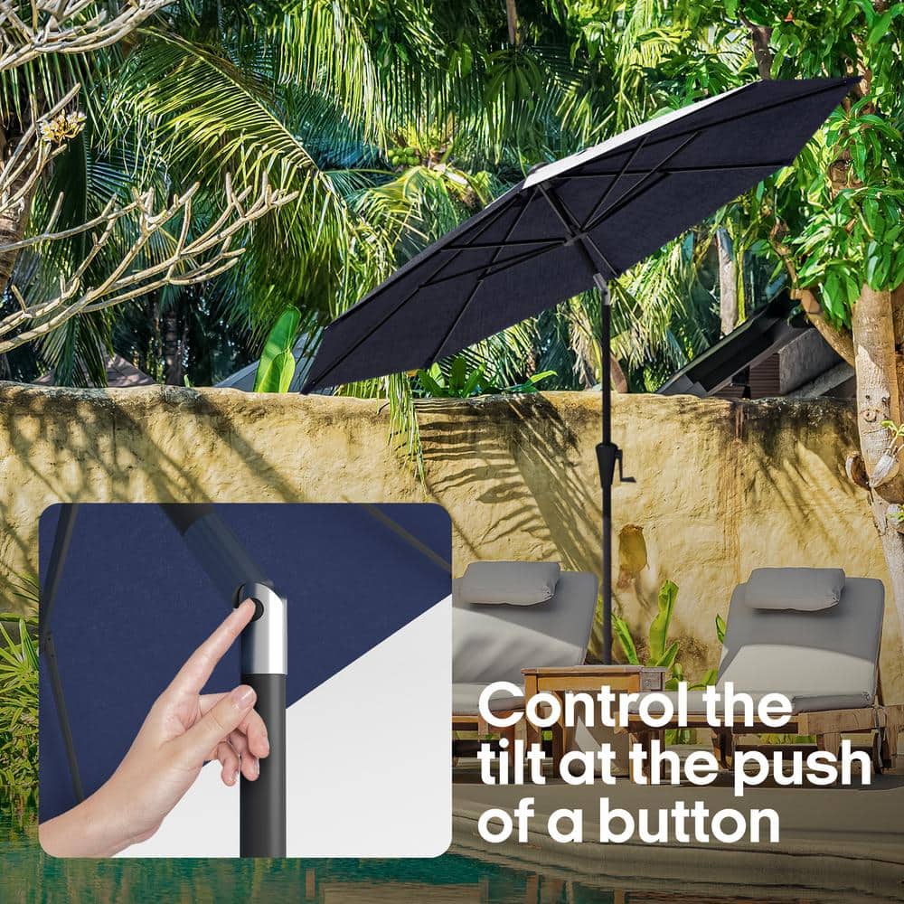 Navy Blue 9' Outdoor Patio Market Umbrella with Rib Replacement