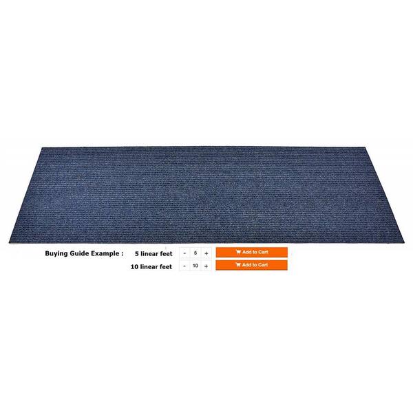 Custom Tracker Indoor/Outdoor Hallway Runner Rug 3 ft. W x 31 ft. L Navy Polyester Garage Flooring