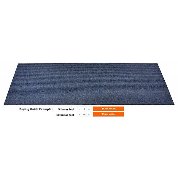 Custom Tracker Indoor/Outdoor Hallway Runner Rug 3 ft. W x 50 ft. L Navy Polyester Garage Flooring