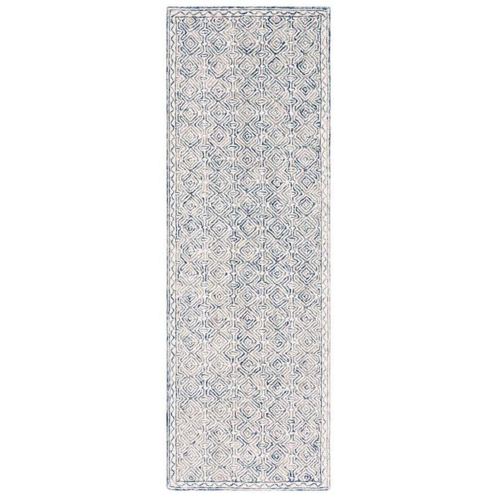 Micro-Loop Navy/Ivory 2 ft. x 5 ft. Geometric Striped Runner Rug price history on PriceWatchPro