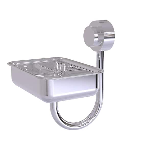 Bath Bliss Gel Suction Soap Dish in Chrome - Shower-mounted Soap Dish with  No Tools Required Installation