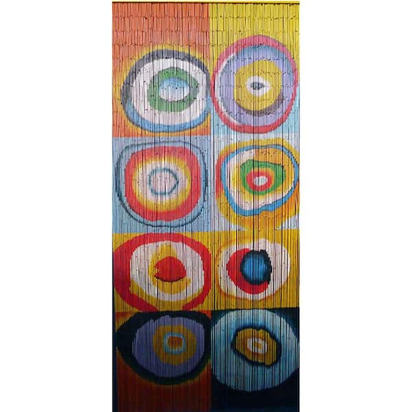 Mgp Multi Color Circle Print Beaded, Custom Printed Beaded Curtains