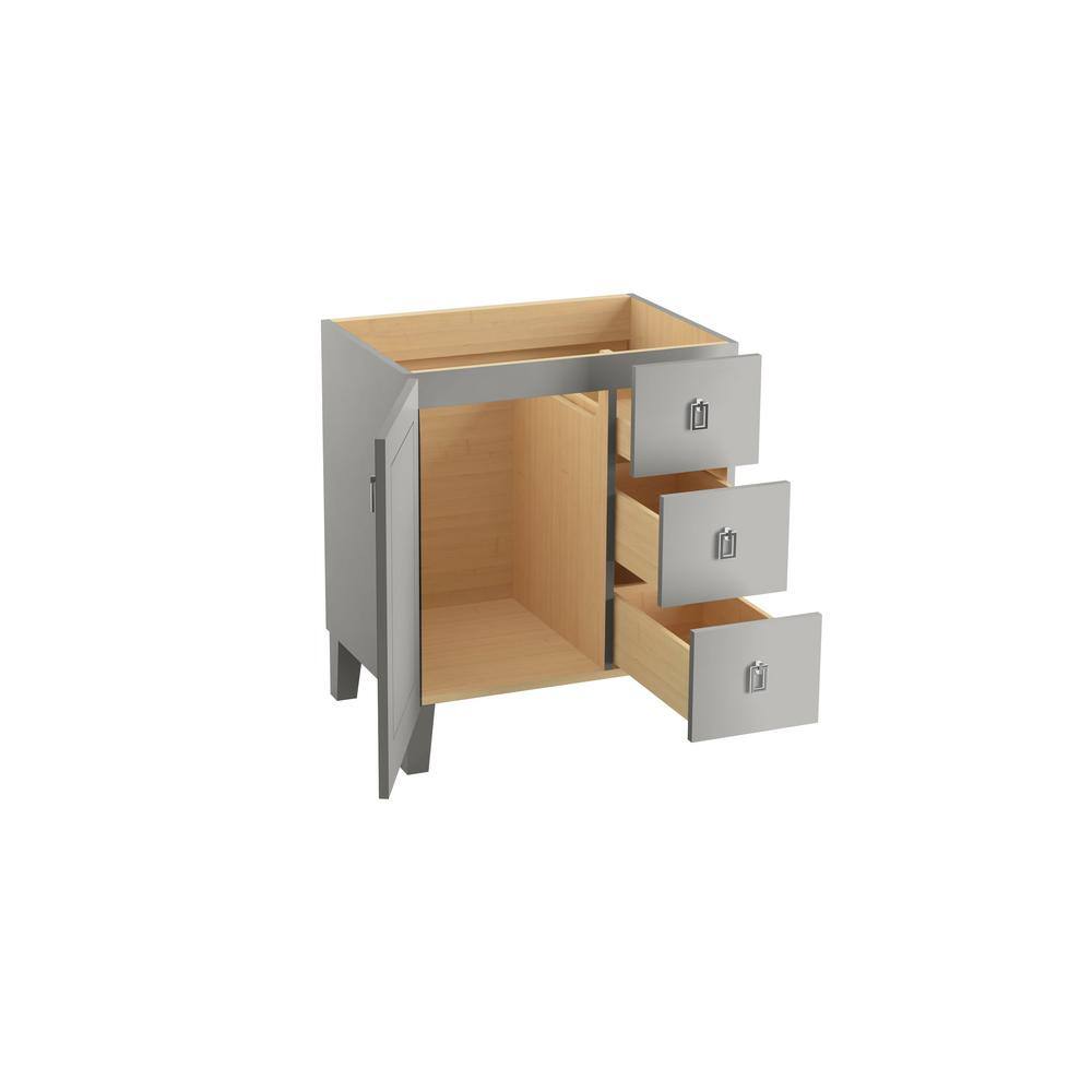 Mohair Grey 30" Freestanding Vanity with Chrome Hardware