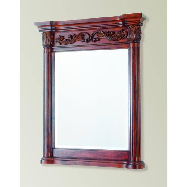 Pegasus Estates 34 in. x 28 in. Framed Mirror in Rich Mahogany-DISCONTINUED