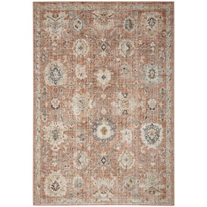 Oushak Home Rust 6 ft. x 7 ft. Floral Traditional Area Rug