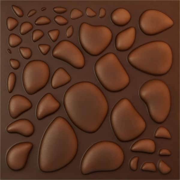 Ekena Millwork 19-5/8-in W x 19-5/8-in H Shale EnduraWall Decorative 3D Wall Panel Aged Metallic Rust