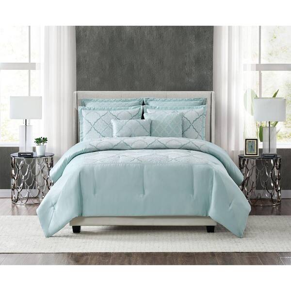 Fifth Avenue Lux Roya 7 Piece Light Blue King Comforter Set Cs3213kg7 1300 7 Piece Light Blue King Comforter Set, Light Blue Comforter Sets King