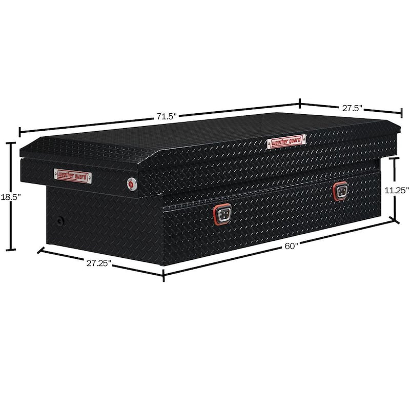 72 in. Gloss Black Aluminum Full Size Crossover Truck Tool Box