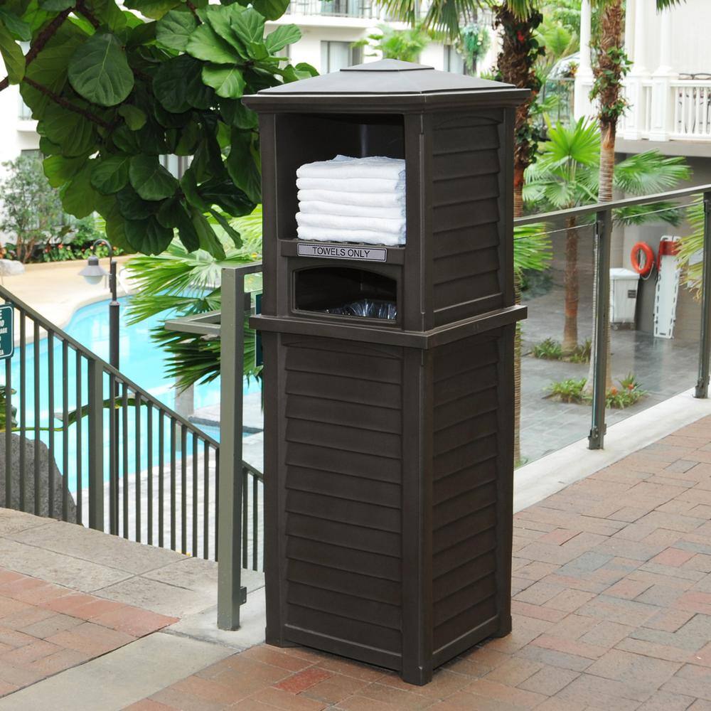 Espresso Polyethylene Freestanding Pool & Spa Towel Valet