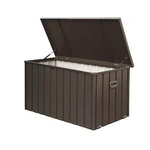 230 Gal. Polyester Deck Box, Outdoor Storage Deck Box Waterproof, Large Patio Storage Bin for Garden Tools, Lockable