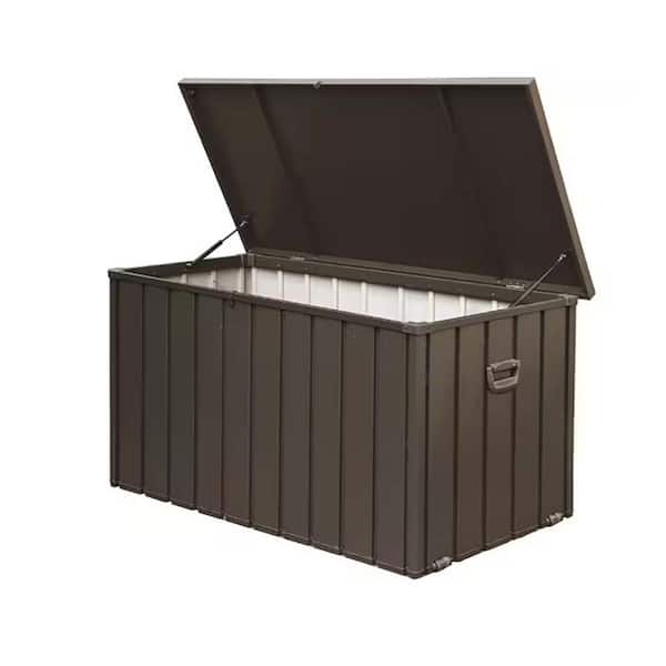 Unbranded 230 Gal. Polyester Deck Box, Outdoor Storage Deck Box Waterproof, Large Patio Storage Bin for Garden Tools, Lockable