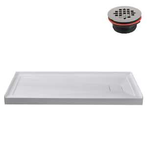 GB-535-144 60 in. L x 36 in. Alcove Acrylic Shower Pan Base in Glossy White with Right Drain, ABS Drain Included