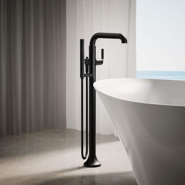 Tone Single-Handle Claw Foot Tub Faucet with Handshower in Matte Black