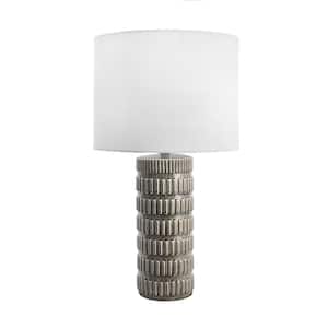 Franklin 25 in. Gray Contemporary Table Lamp with Shade