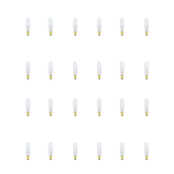 15-Watt Soft White (2700K) T6 Dimmable 145-Volt Candelabra E12 Base Incandescent Light Bulb (24-Pack)