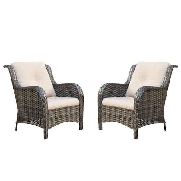Gardenbee Ergonomic Arm 2-Piece Patio Wicker Outdoor Lounge Gardenbee Ergonomic Arm 2-Piece Patio Wicker Outdoor Lounge