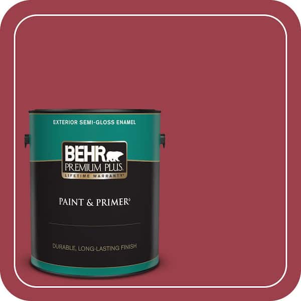 BEHR PREMIUM PLUS 1 gal. Home Decorators Collection #HDC-CL-01 Timeless Ruby Semi-Gloss Enamel Exterior Paint & Primer
