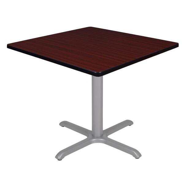 Regency Eiss 42 in. L Square Mahogany and Grey Wood X-Base Table (Seats 4)