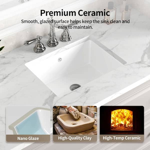 DEERVALLEY 18.31 in. x 13.58 in. Rectangular Undermount Bathroom