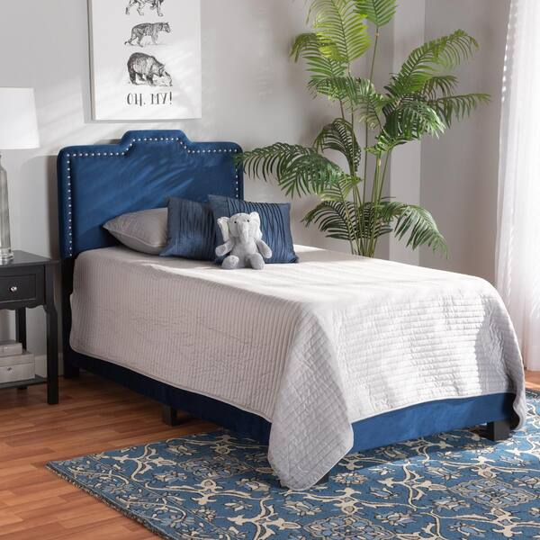 Baxton Studio Benjen Navy Blue and Black Bed 183 11265 HD The