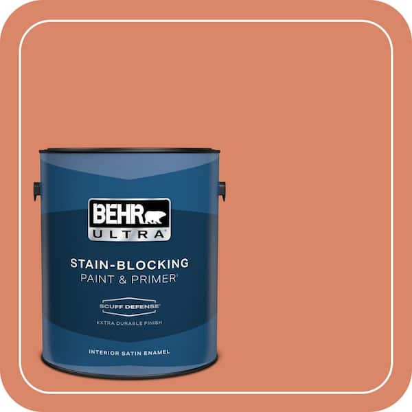 BEHR ULTRA 1 gal. #M180-5 King Salmon Extra Durable Satin Enamel Interior Paint & Primer