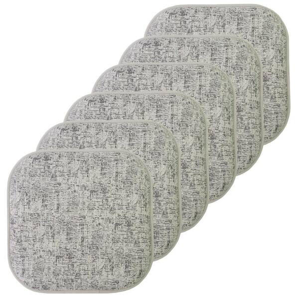 Sweet Home Collection Broadway Square Memory Foam 16 in.x16 in. Non-Slip Back, Chair Cushion (6-Pack), Black/White