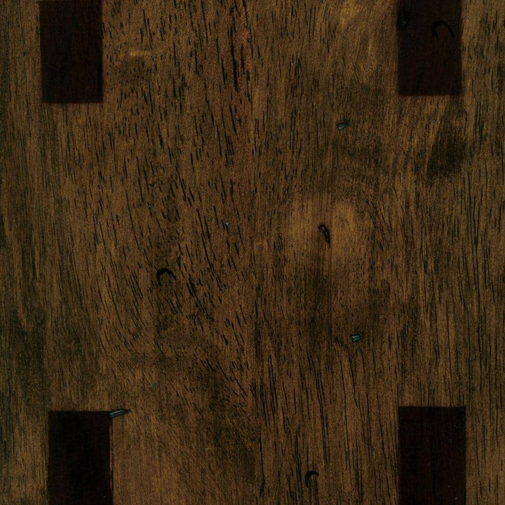24" Brown Solid Wood Backless Saddle Counter Stool