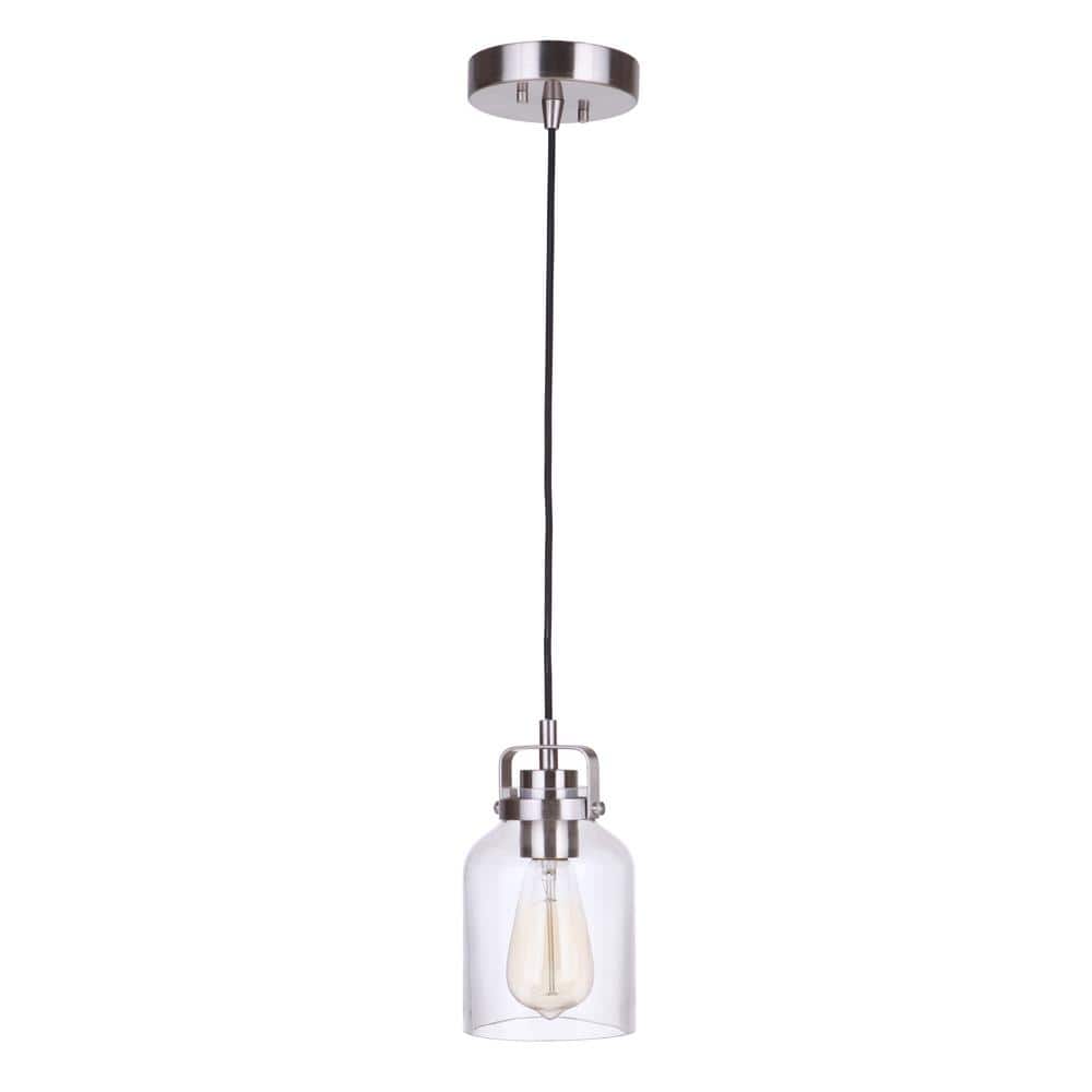 Elegant 4.88'' Mini Pendant in Polished Nickel with Clear Glass Shade
