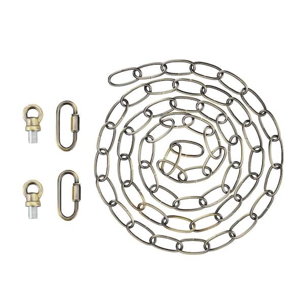 Unbranded Steel 6 ft. Chain & Quick Link Connector/Hanging Max.40 lbs.-Lighting Fixture/Swag Light/Plant, AB Finish,11G