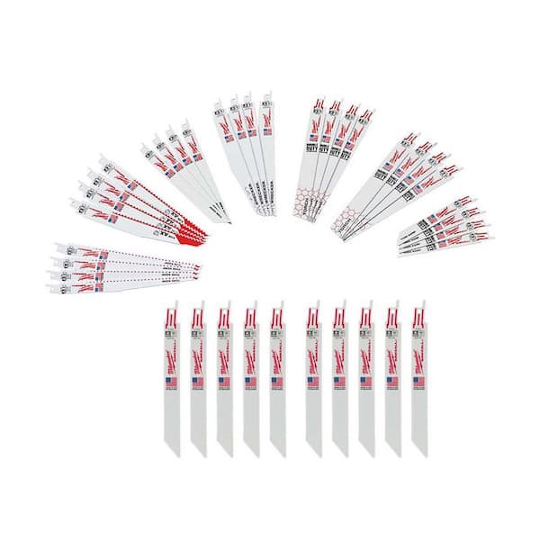 Milwaukee SAWZALL Nail-Embedded Wood & Metal Cutting Bi-Metal Reciprocating Saw Blades (32-PC) & 2 5PK 6 in. Metal Cutting Blades
