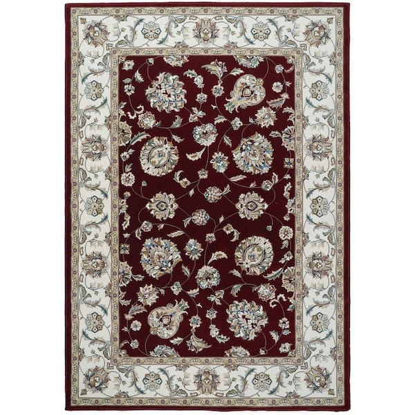 Judith Red/Ivory 5 ft. x 8 ft. Indoor Area Rug