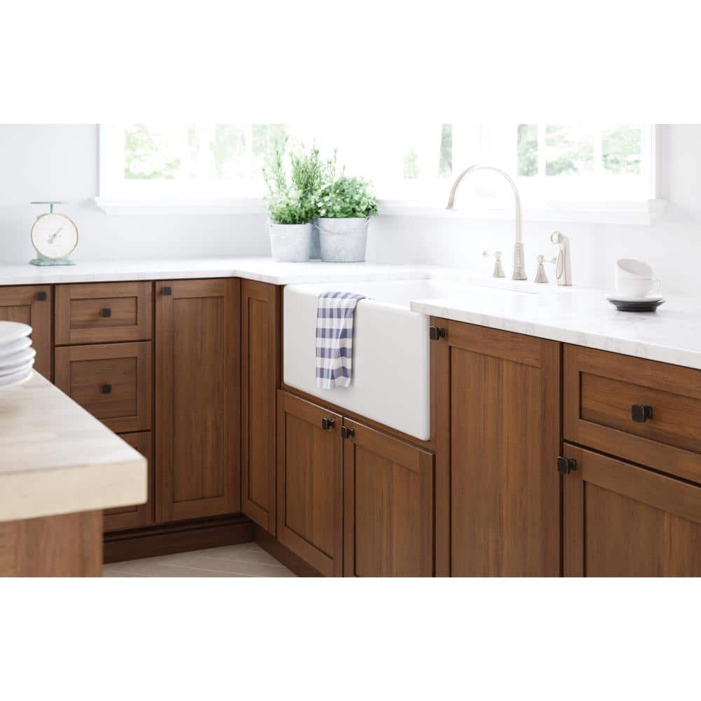 Warm Chestnut Square Zinc Cabinet Knob Set