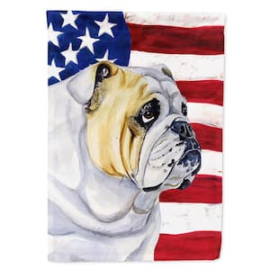 2.33 ft. x 3.33 ft. Polyester USA American 2-Sided Flag with English Bulldog 2-Sided Flag Canvas House Size Heavyweight