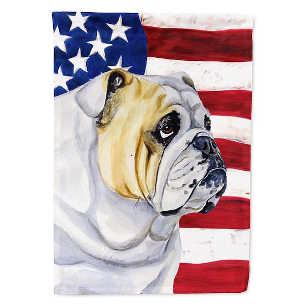 2.33 ft. x 3.33 ft. Polyester USA American 2-Sided Flag with English Bulldog 2-Sided Flag Canvas House Size Heavyweight