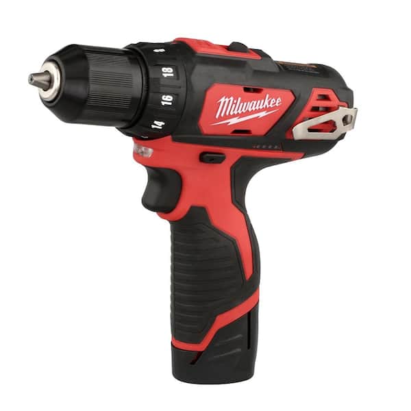 Milwaukee - M12 12V Lithium-Ion Cordless Combo Kit (5-Tool) W/ (3) 1.5Ah Batteries, Charger & Tool Bag