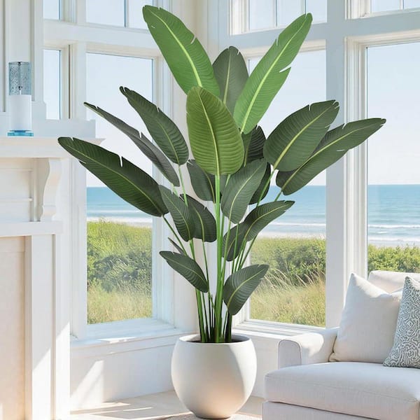 84 in. Artificial Green Indoor/Outdoor Bird of Paradise Tree with