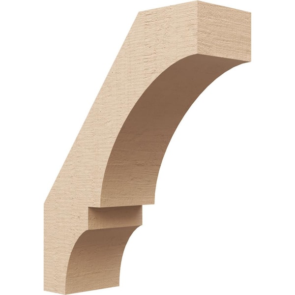 Ekena Millwork 5 in. x 18 in. x 14 in. Balboa Rough Cedar Woodgrain Timberthane Polyurethane Knee Brace, Primed