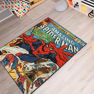 Spider-Man Comic Multi-Colored 5 ft. x 7 ft. Indoor Polyester Area Rug