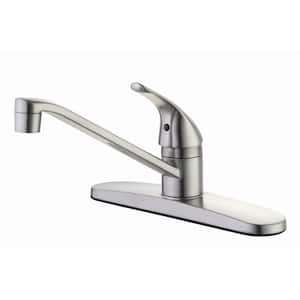 Single-Handle Standard Kitchen Faucet in Stainless Steel