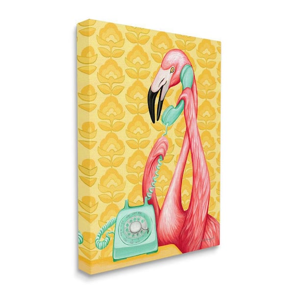 Stupell Industries No Working During Drinking Hours Flamingo Wooden Wall  Plaque