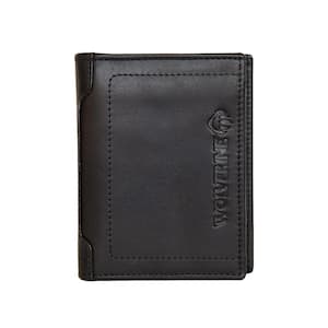 Raider Full Grain Oil Tan L-Fold Leather Wallet in Black