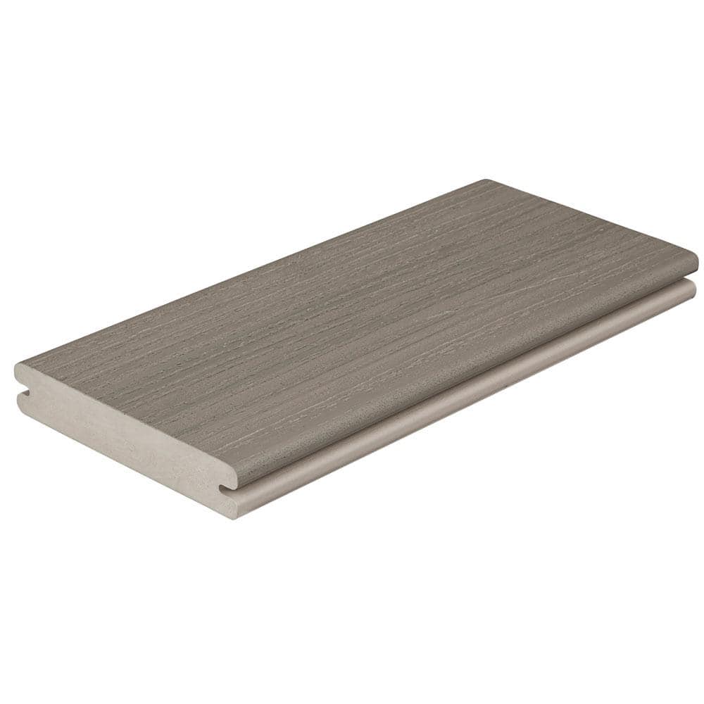 Fiberon Paramount 1 in. x 5-4/9 in. x 1 ft. Sandstone Grooved Edge Capped  Composite Decking Board Sample MKT DS CPBRDG SS 1FT - The Home Depot