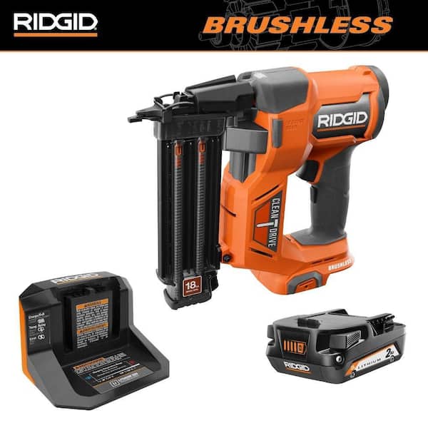 18V Brushless Cordless 18-Gauge 2-1/8 in. Brad Nailer with 2.0 Ah Battery and Charger