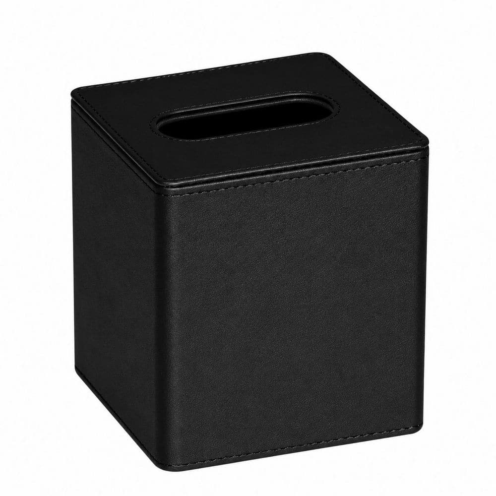 Square PU Leather Tissue Box Cover with Magnetic Closure for Bathroom, 5.2 in. x 5.2 in. x 5.7 in. Black price history on PriceWatchPro