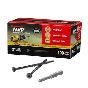 #10 x 3 in. Torx TTAP Drive Suresink Flat Head MVP Multi-Purpose Wood Screw (100-Pack)